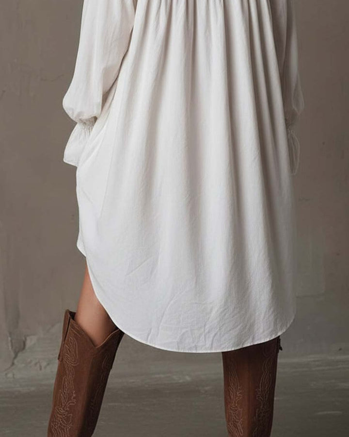 Grayden | Lace Shirt Mini Dress