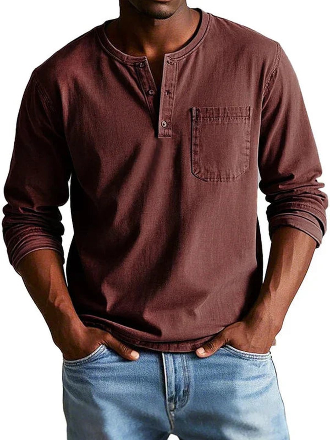 Orville | Casual Long Sleeve Henley Shirt
