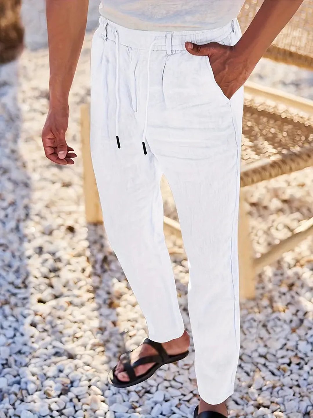 Otis | Wide Linen Drawstring Pants