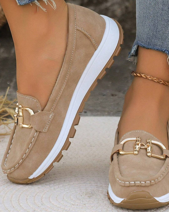 Oksana | Flat Moccasins with Buckle