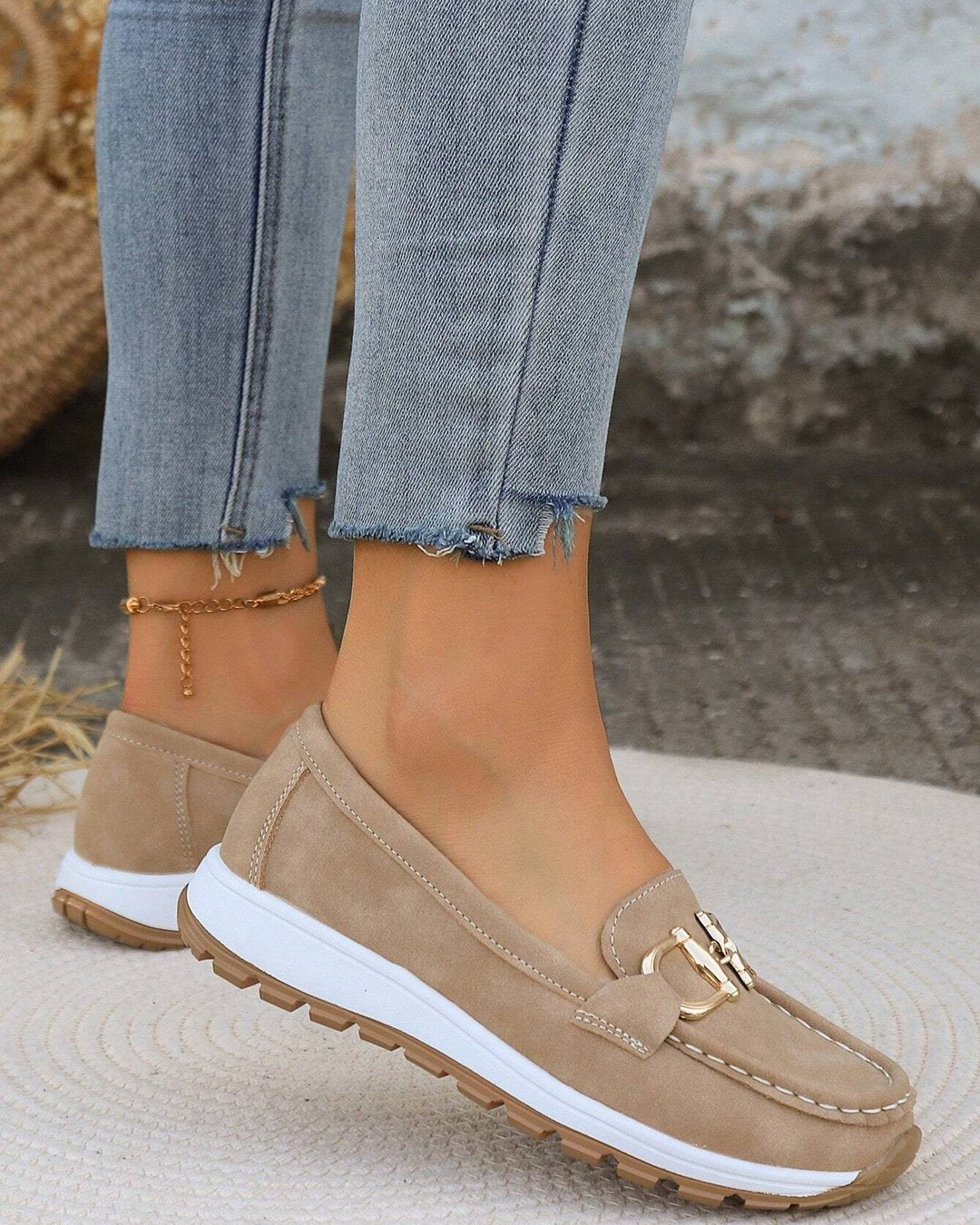 Oksana | Flat Moccasins with Buckle
