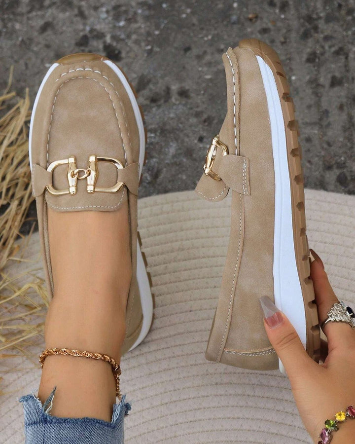 Oksana | Flat Moccasins with Buckle