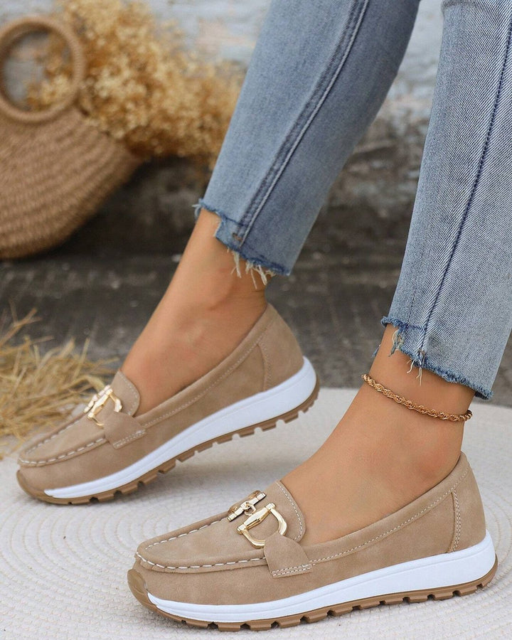 Oksana | Flat Moccasins with Buckle