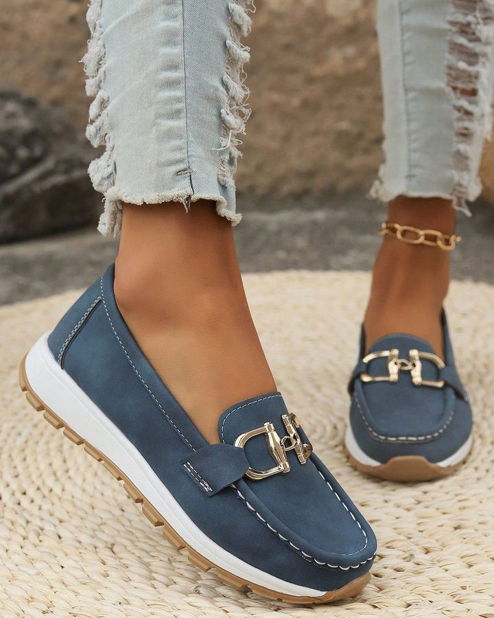 Oksana | Flat Moccasins with Buckle