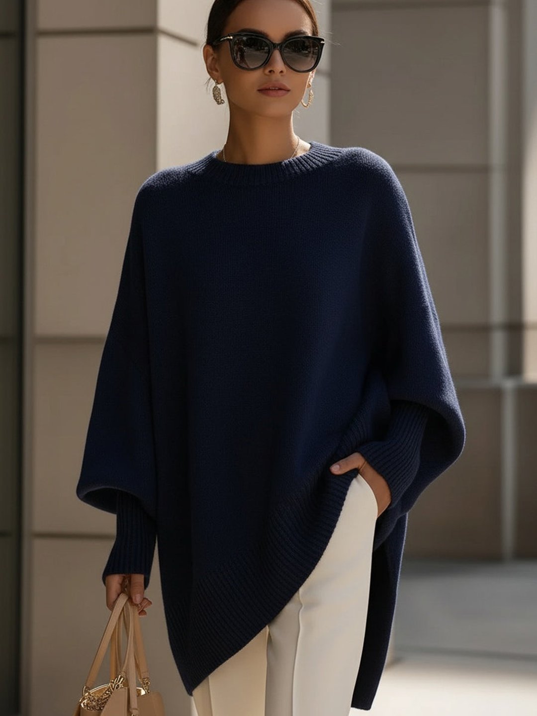 Rosalba | Oversized Draped Wide-Neck Sweater