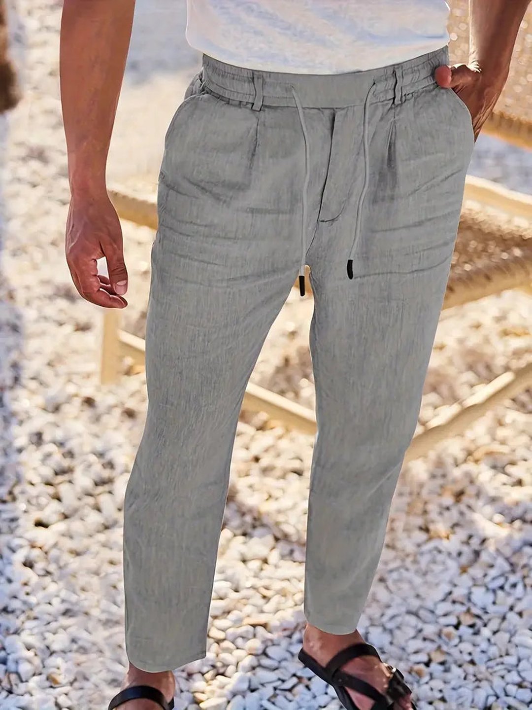 Otis | Wide Linen Drawstring Pants