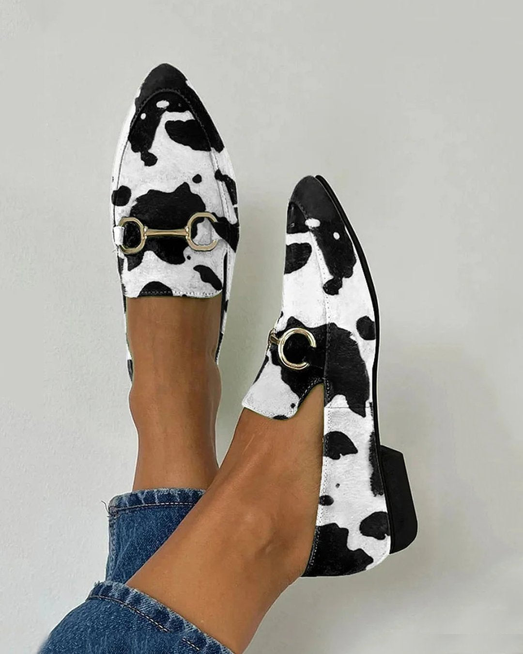 Venus | Printed Loafers with Buckle Detail