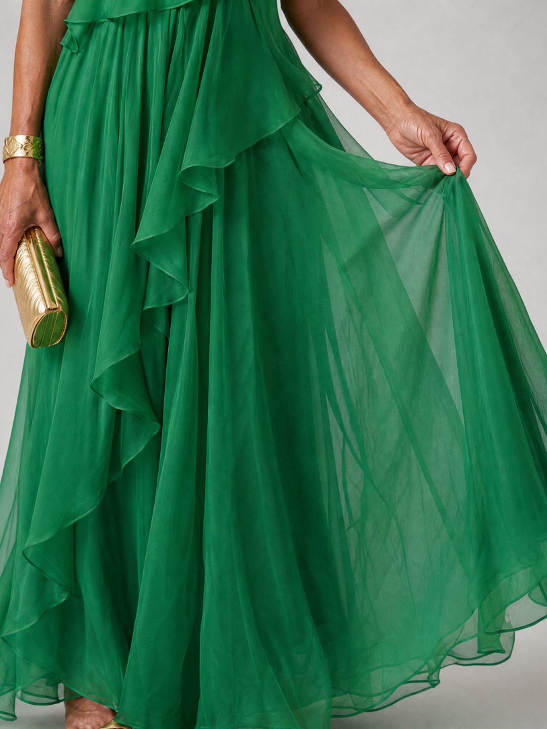 Isobel | One-Shoulder Chiffon Maxi Dress