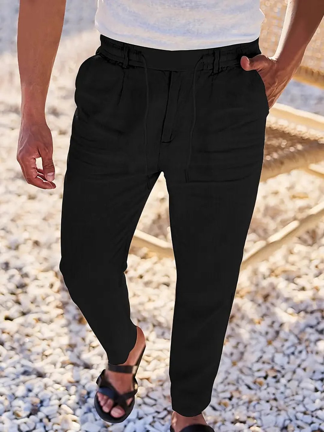Otis | Wide Linen Drawstring Pants