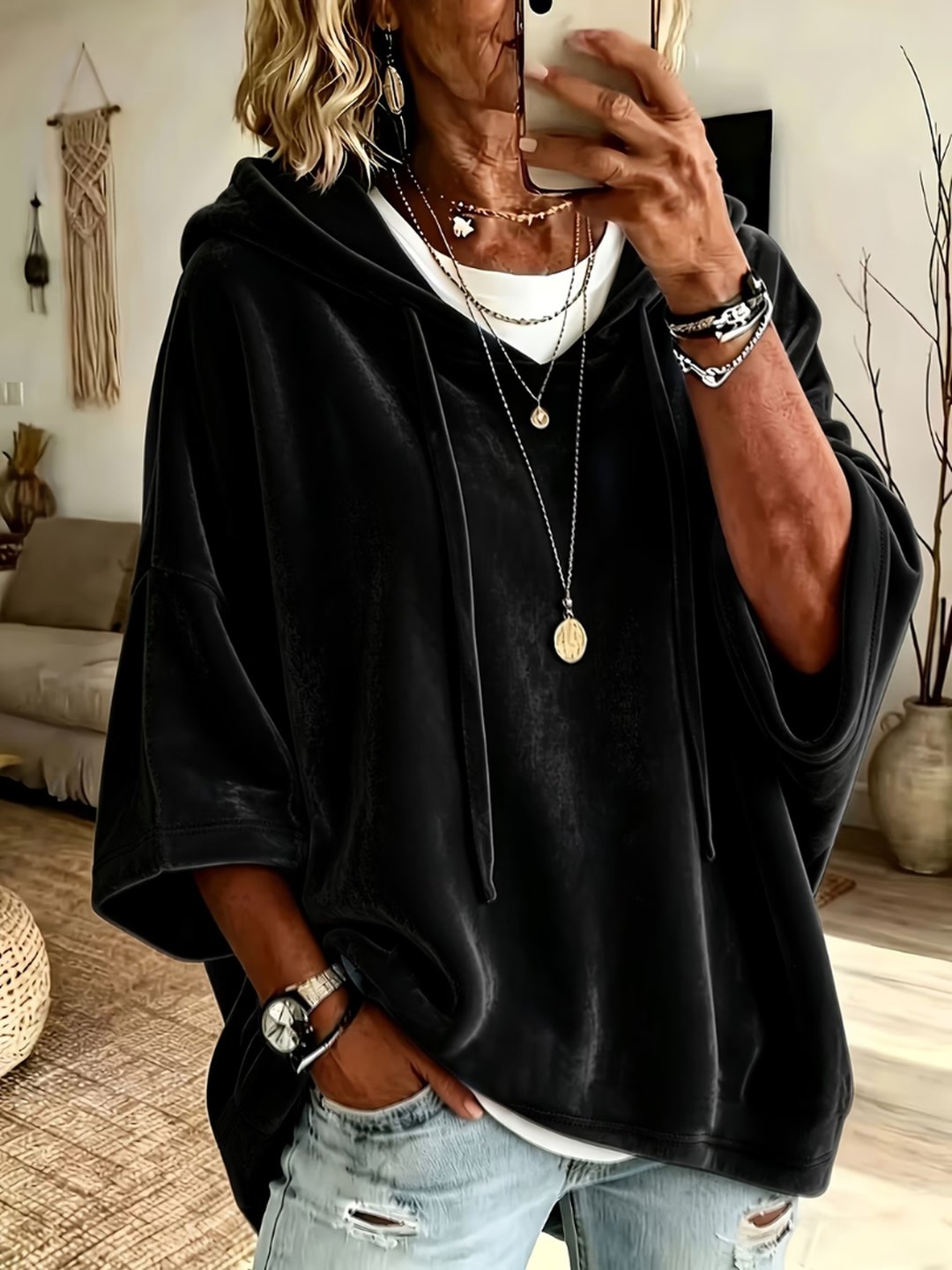 Olympia | Luxe Velvet Oversized Hoodie