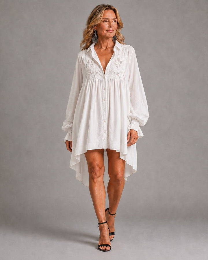 Grayden | Lace Shirt Mini Dress
