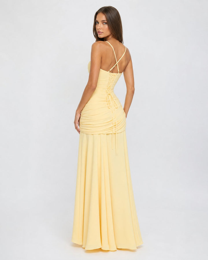 Phoebe | Maxi Dress With Ruched Square Neckline