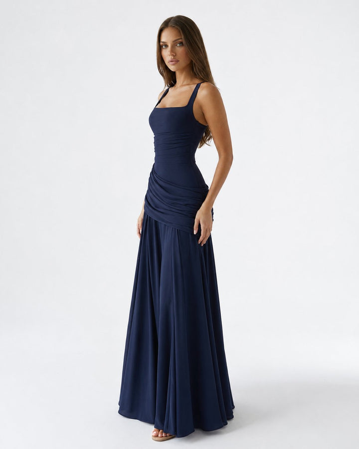 Phoebe | Maxi Dress With Ruched Square Neckline