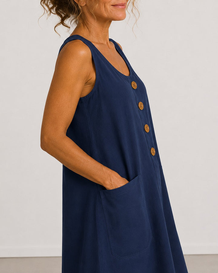 Roseanne | Sleeveless Button-Front Mini Dress