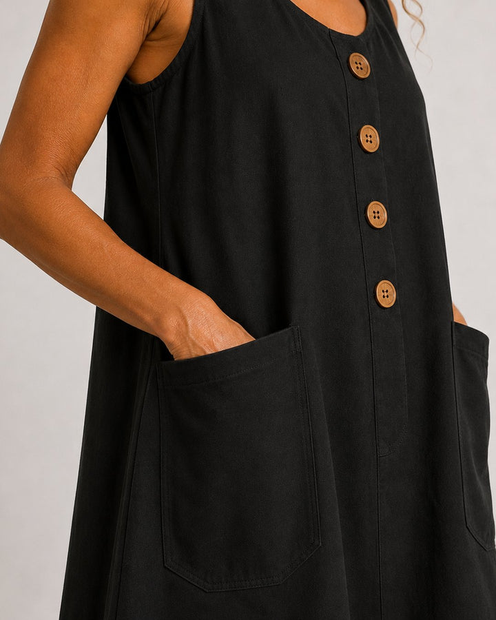 Roseanne | Sleeveless Button-Front Mini Dress