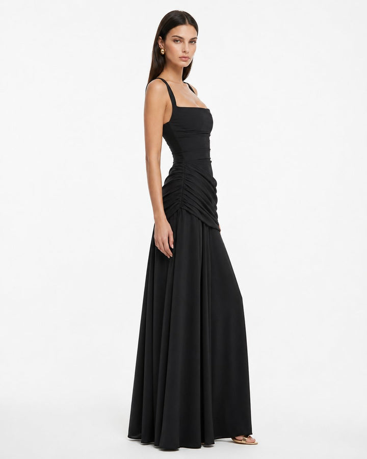 Phoebe | Maxi Dress With Ruched Square Neckline