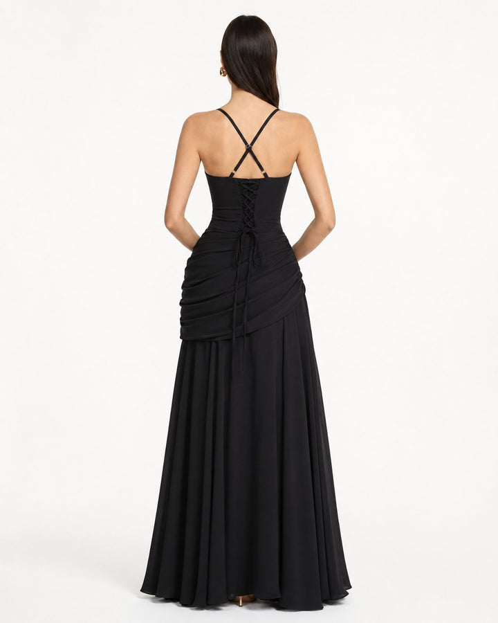 Phoebe | Maxi Dress With Ruched Square Neckline