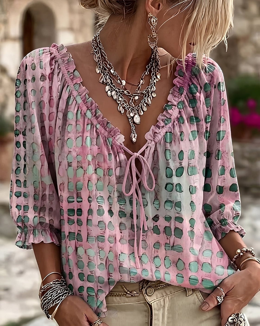 Breena | Fashionable Polka-Dot Blouse