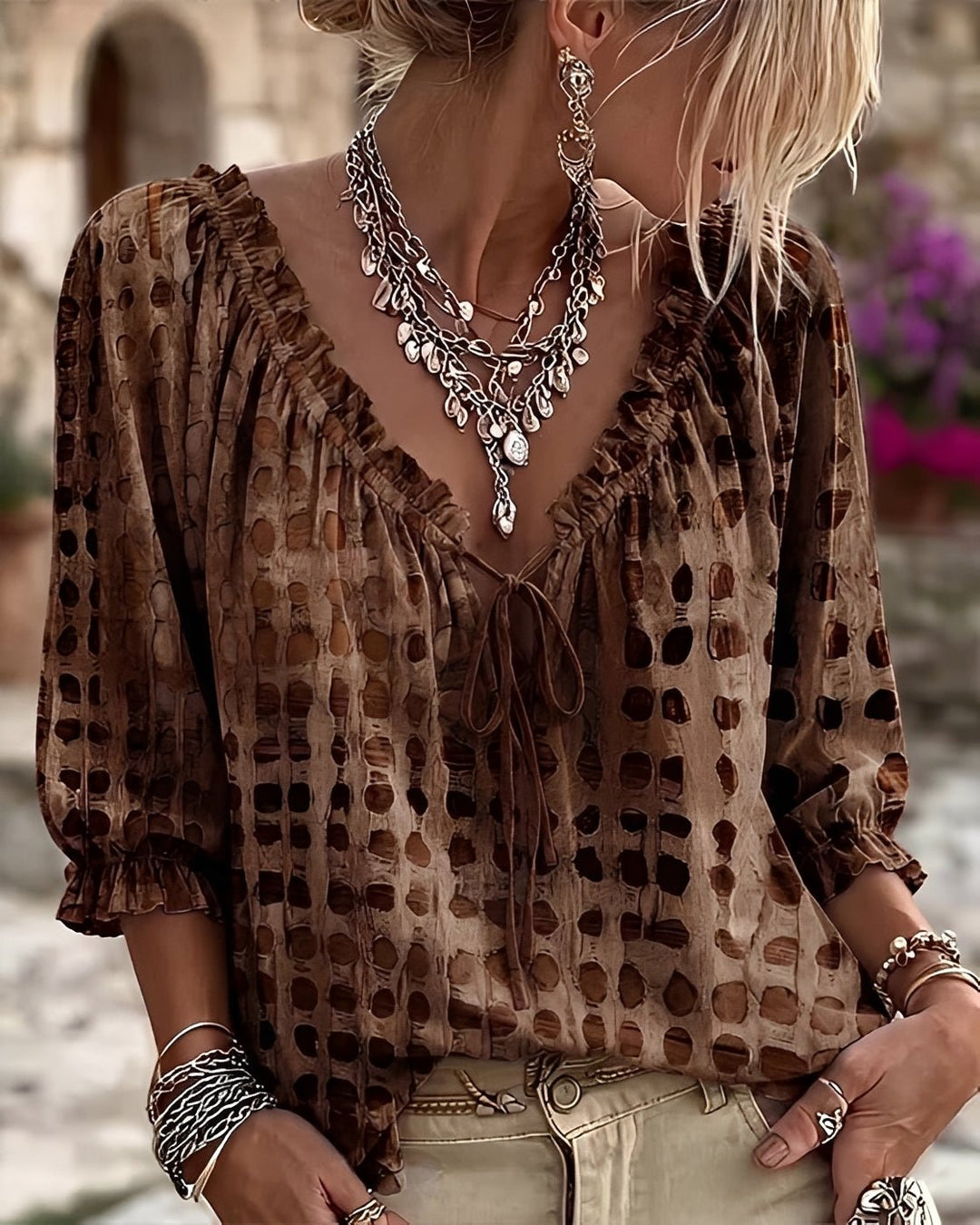 Breena | Fashionable Polka-Dot Blouse