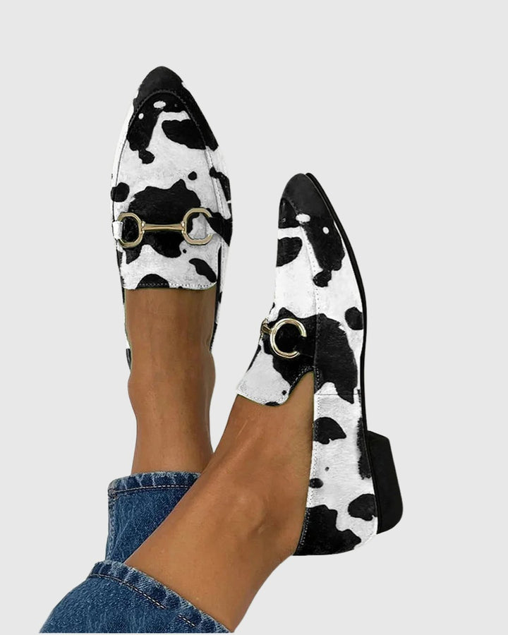 Venus | Printed Loafers with Buckle Detail