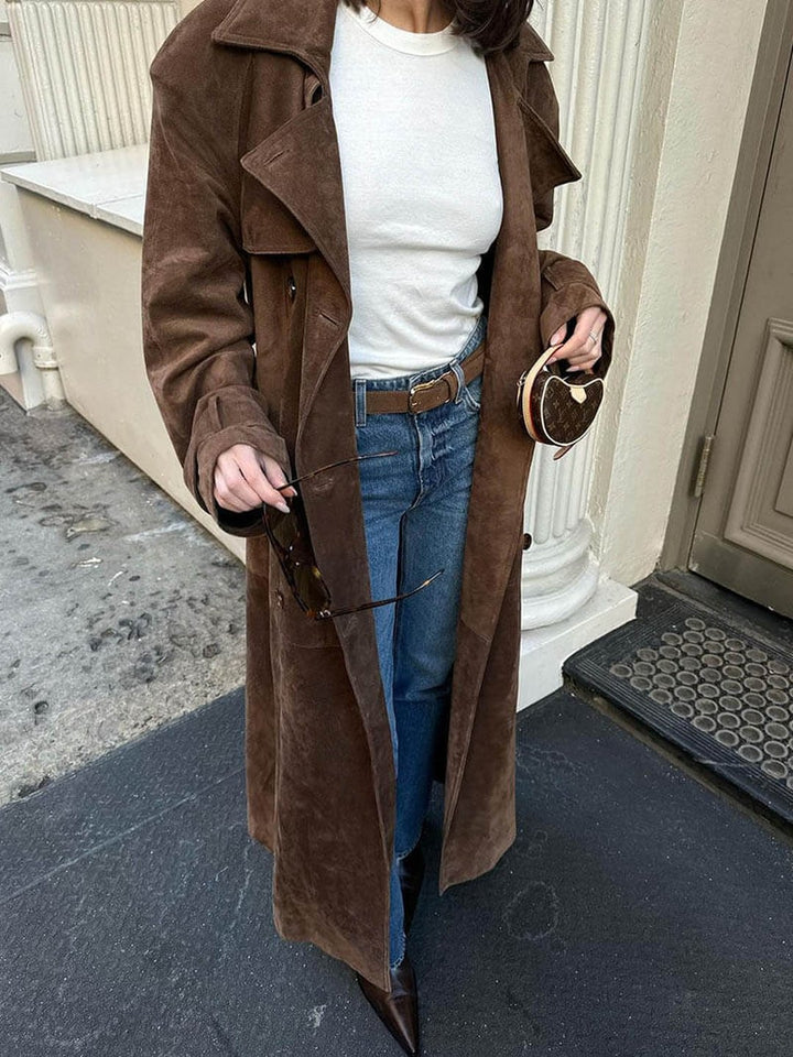 Katharine | Suede trench coat