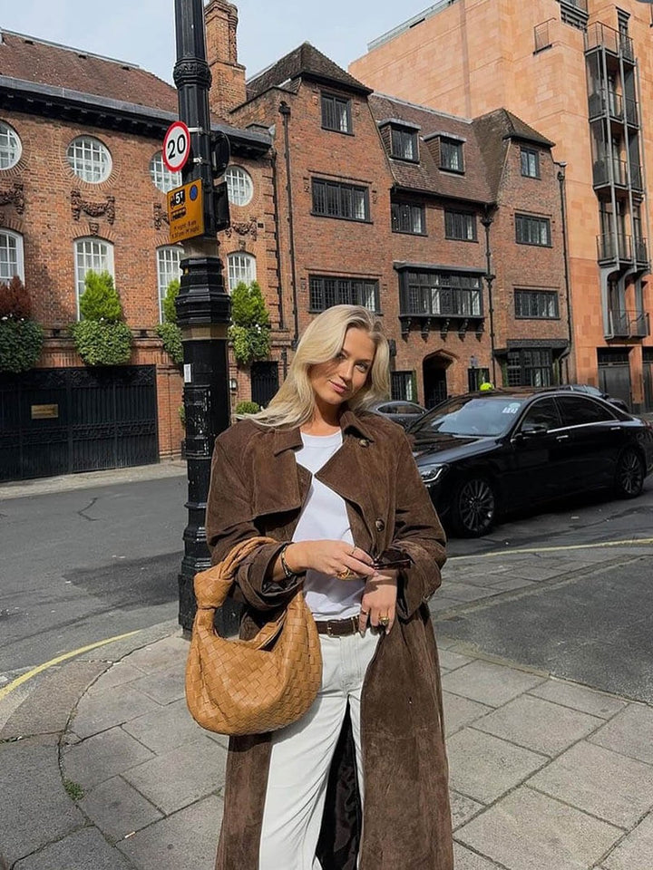 Katharine | Suede trench coat