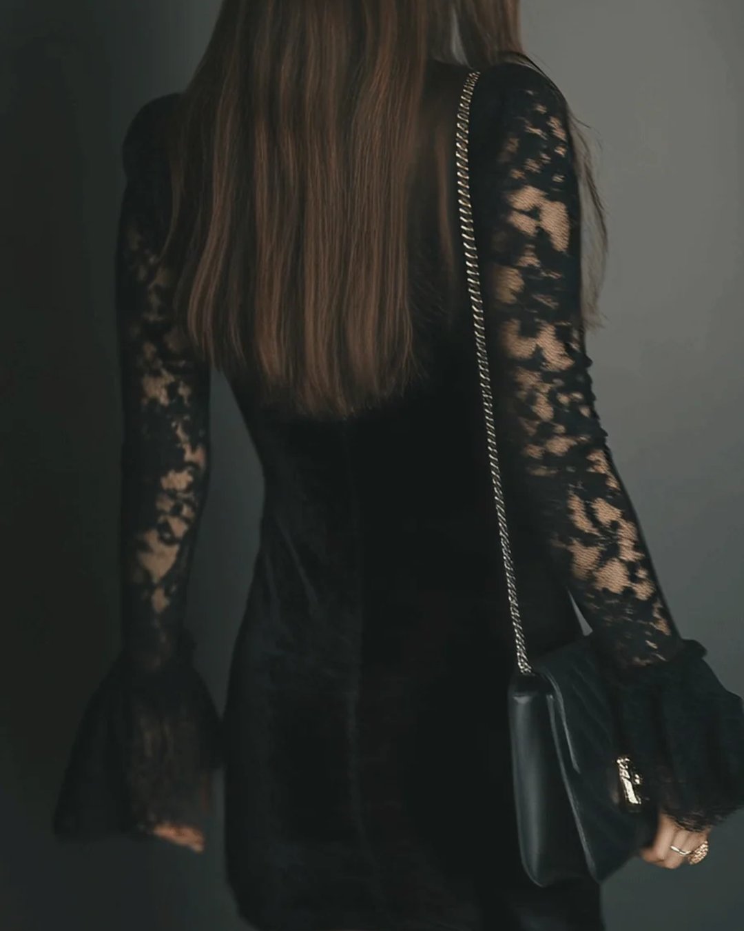 Jaynar | Velvet and Lace Mini Dress