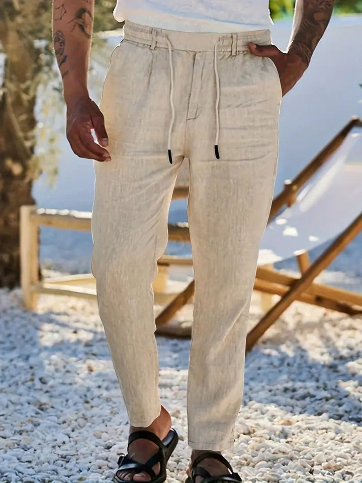 Otis | Wide Linen Drawstring Pants