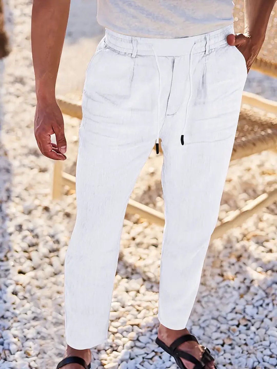 Otis | Wide Linen Drawstring Pants