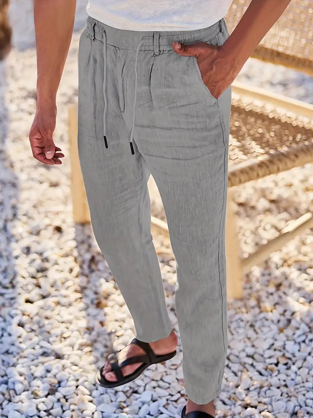 Otis | Wide Linen Drawstring Pants