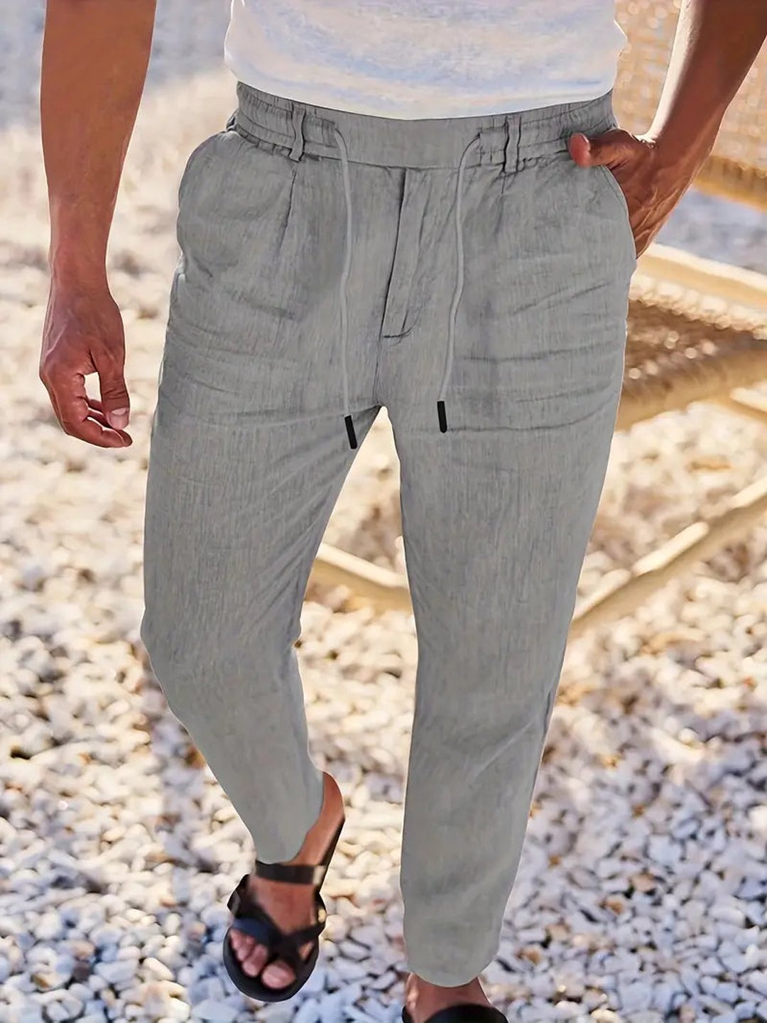 Otis | Wide Linen Drawstring Pants