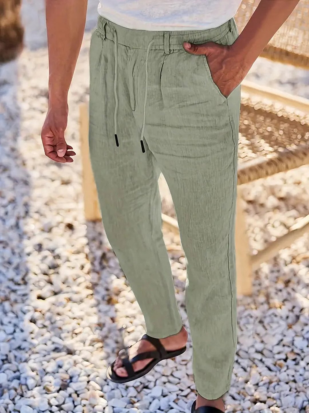 Otis | Wide Linen Drawstring Pants