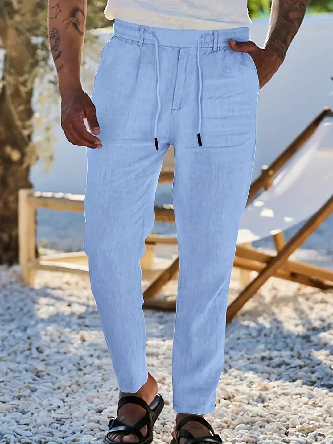 Otis | Wide Linen Drawstring Pants