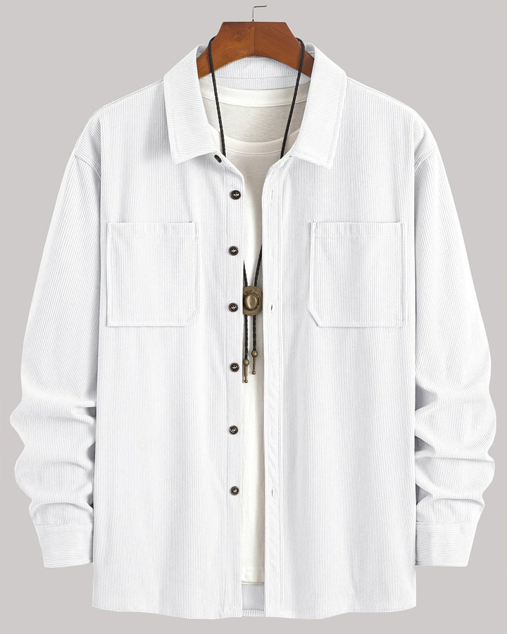 Indigo | Ribbed Textured Overshirt