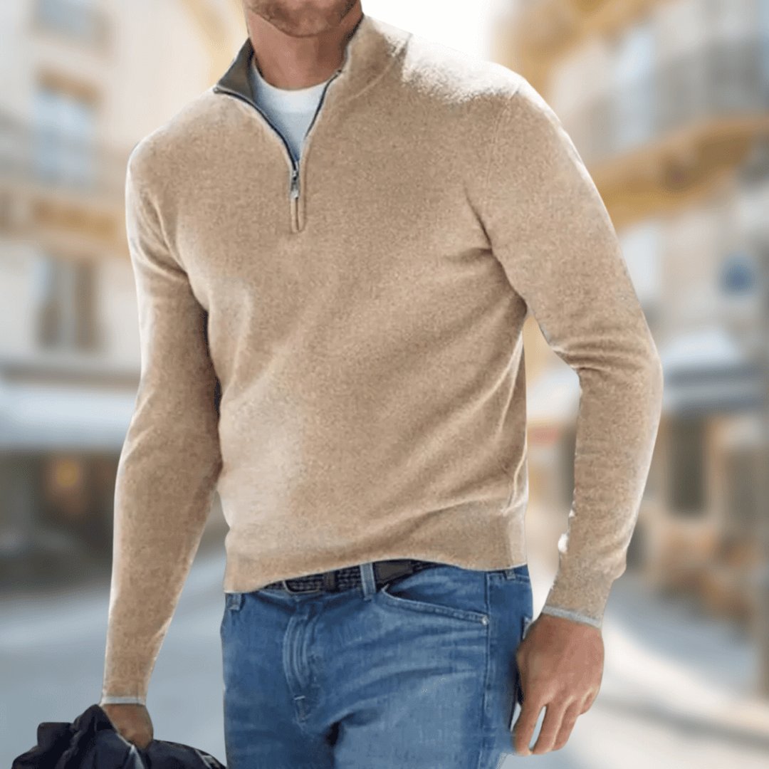 Gerard | Men's Quarter Zip Long Sleeve Sweater