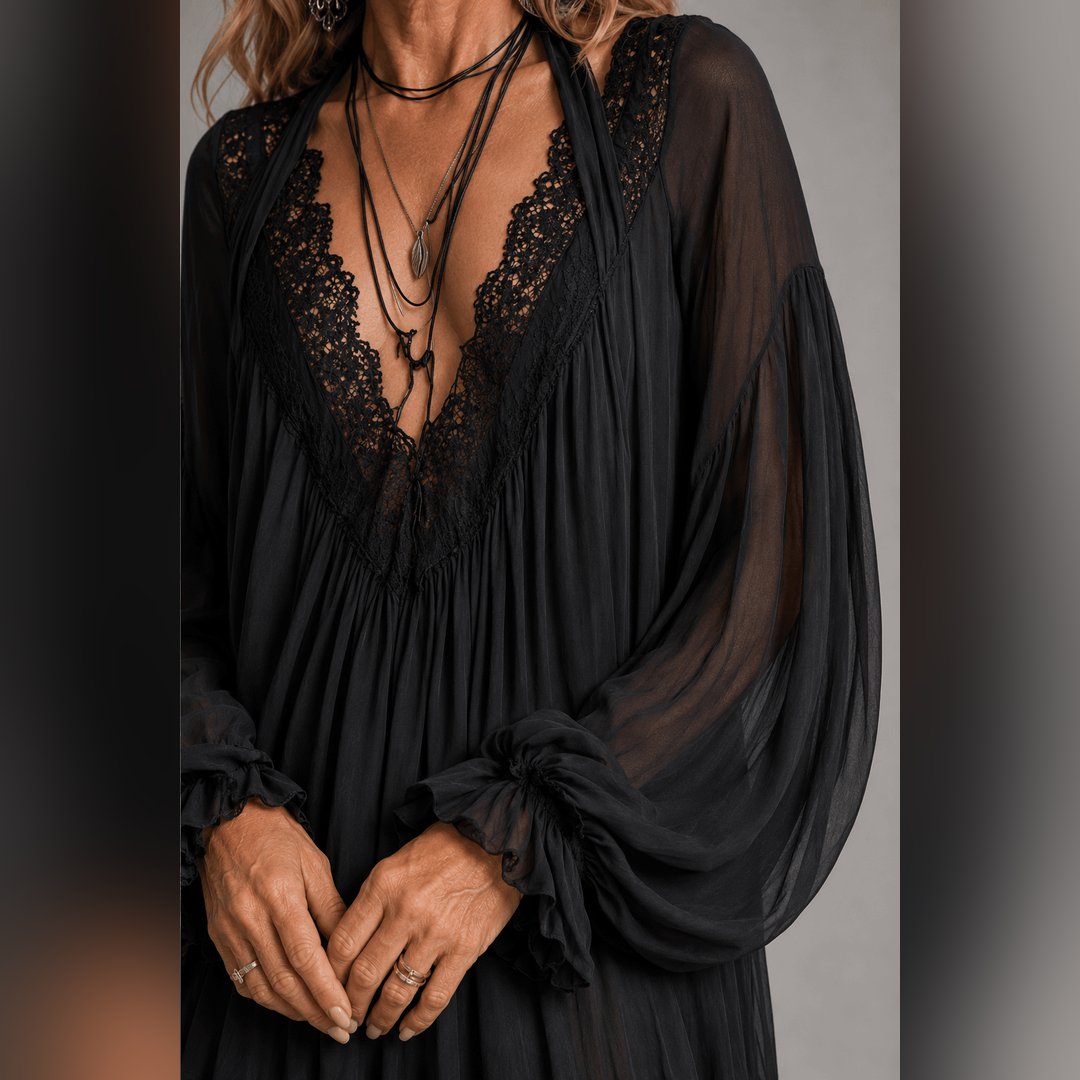 Tallie | Black Chiffon Halter Mini Dress