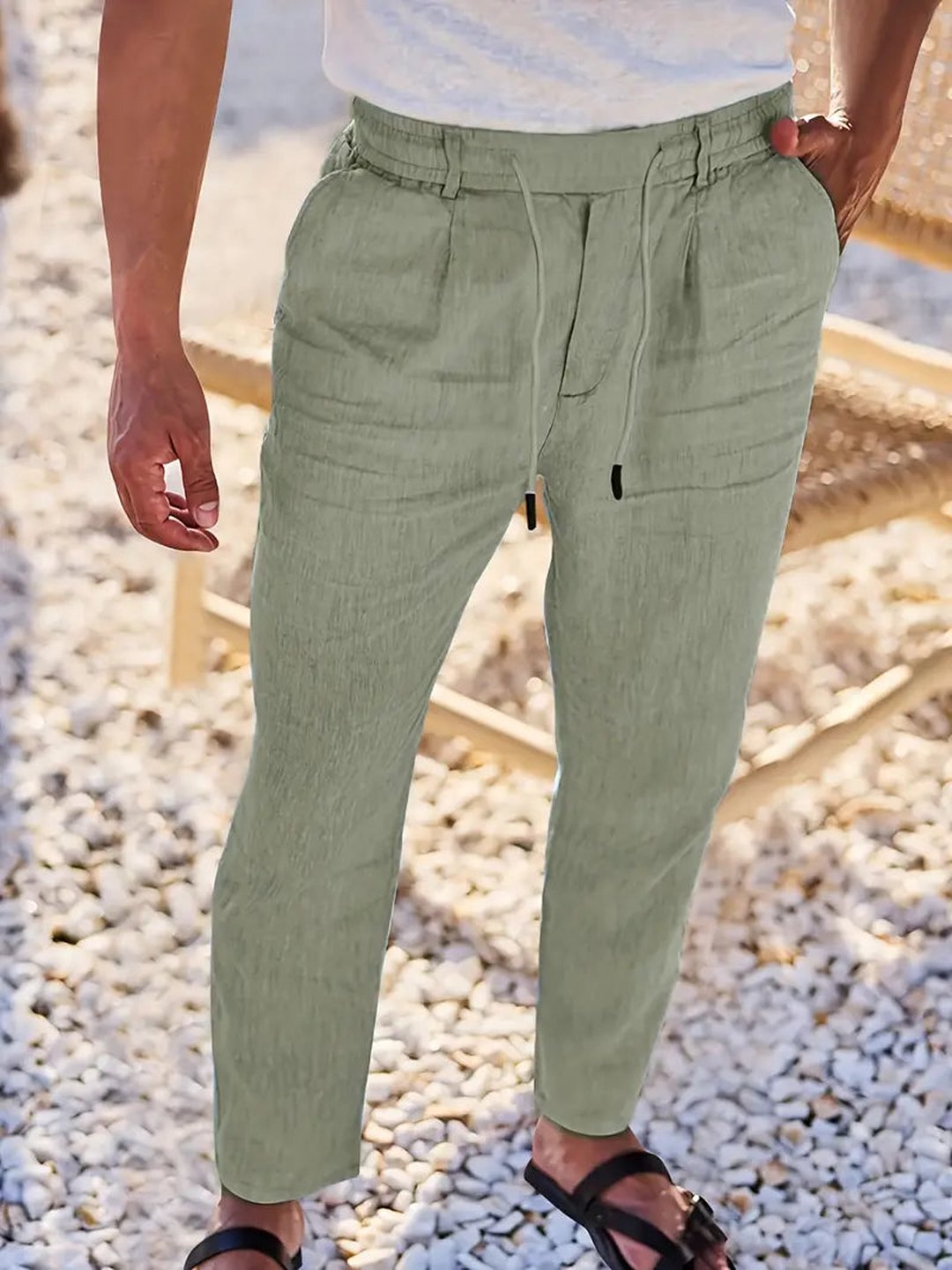 Otis | Wide Linen Drawstring Pants