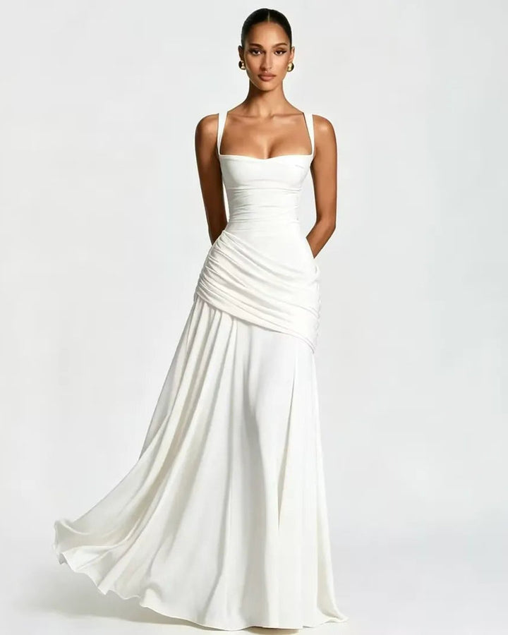 Phoebe | Maxi Dress With Ruched Square Neckline
