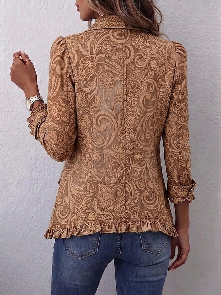 Pierrette | Vintage Bohemian Floral Print Ruffled Jacket