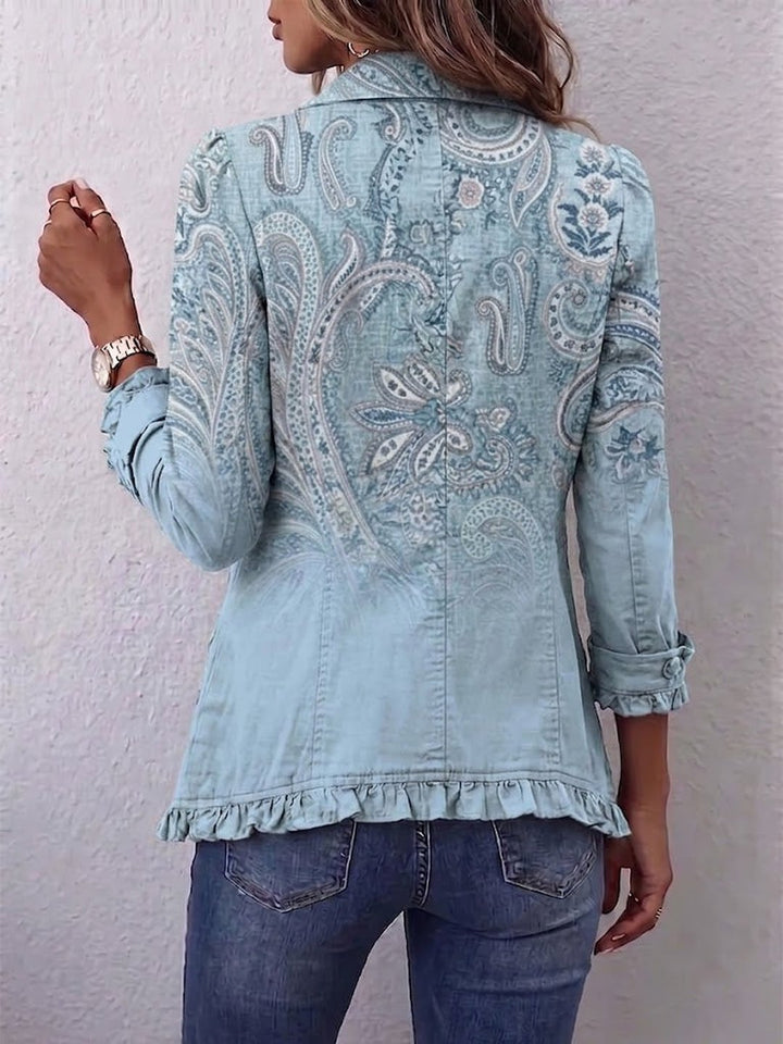 Hebe | Vintage Paisley Print Ruffled Jacket