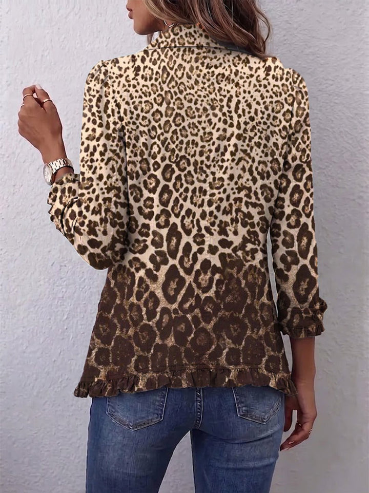 Tillie | Leopard Print Ruffled Jacket